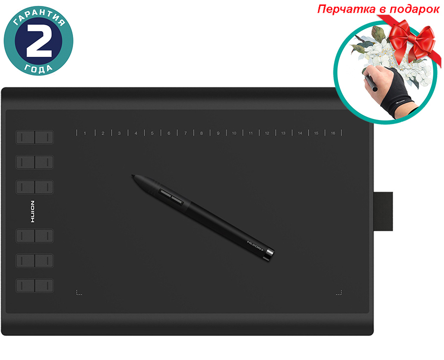 Купить Графический планшет Huion New 1060Plus + перчатка