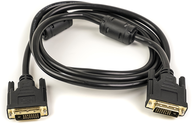 Купить Видео кабель PowerPlant DVI-D 24M-24M, 1.5м, Double ferrites,  черный