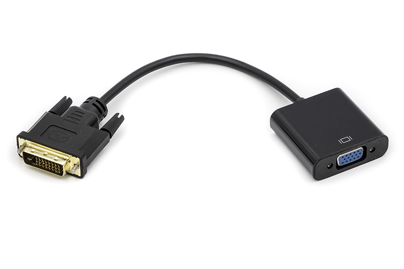 Купить Кабель-переходник PowerPlant DVI-D Dual Link (M) - VGA (F) 0.15 м